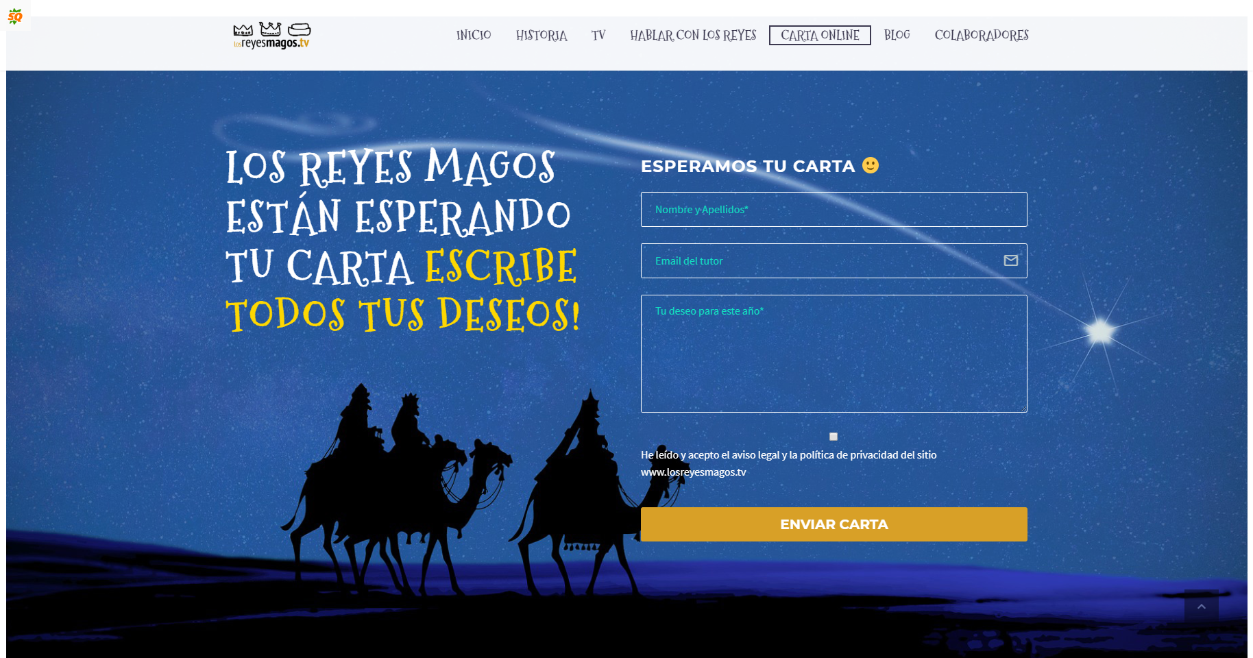 carta a los reyes magos online